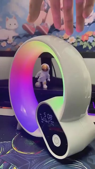 Creative Q Light Analog Sunrise Digital Display Alarm Clock Bluetooth Audio Intelligent Wake-up Q Colorful Atmosphere Light