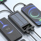 Solar Power Bank 20000C mAh, Fast Charging Built in Cable